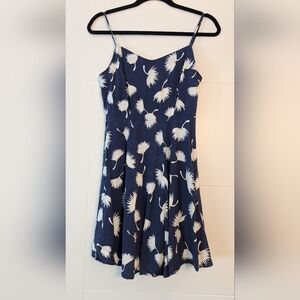 Navy Blue Kids Dress with White Floral Pattern